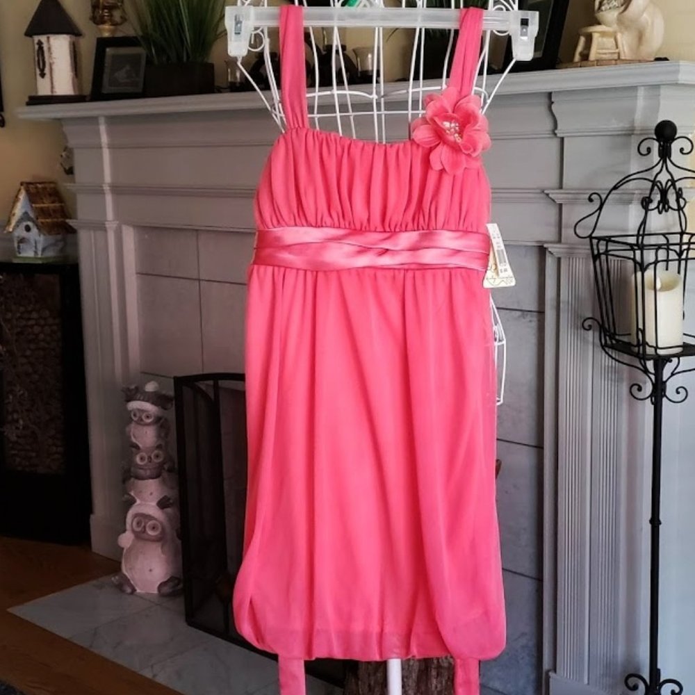 NWT City Triangle girls sz large dress with flower